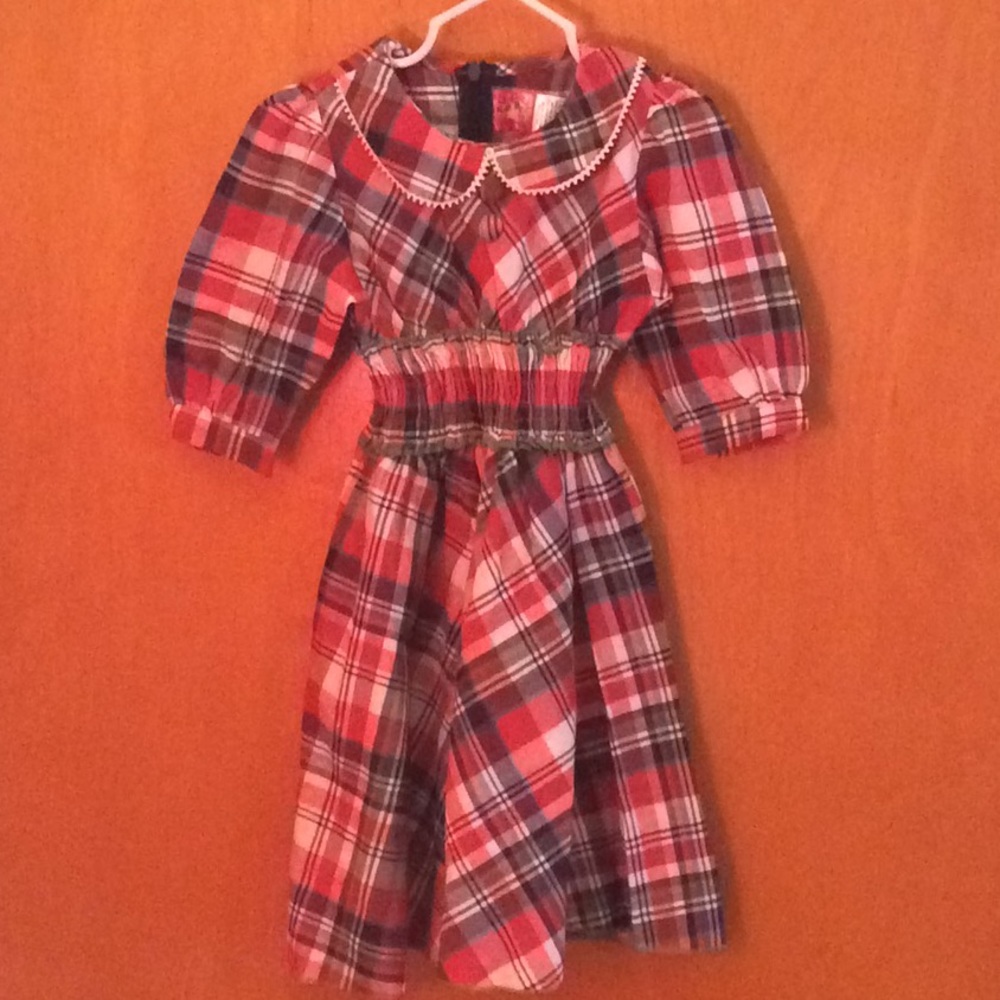 Lele for Kids plaid dress with ruched waist 4T